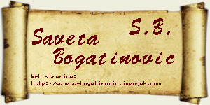 Saveta Bogatinović vizit kartica